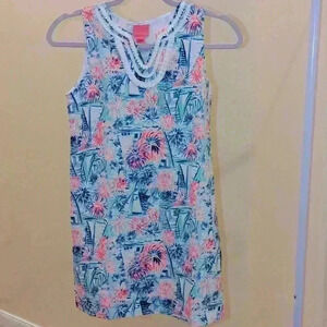 Lilly Pulitzer girls XL Mini Harper dress.  Intricate detailing.